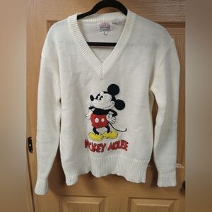 Mickey Mouse White Sweater Vintage